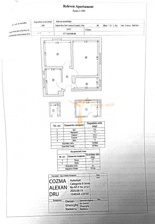 Apartament 2 camere 43 mp renovat complet, etaj 1 + curte