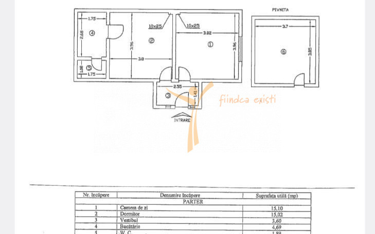 Apartament curte comuna Gara de Nord