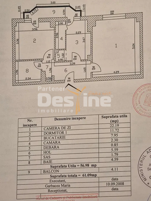 Apartament 2 Camere etaj 1 bloc 1987 in zona Iancului