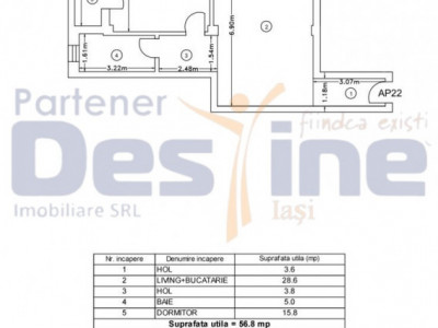 Apartament 2 camere decomandat, zona REZIDENTIALA, VALEA LUPULUI