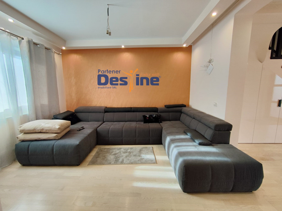 Casă tip TRIPLEX 4 CAMERE P+1+M 120 mp utili curte MOBILATĂ și UTILATĂ