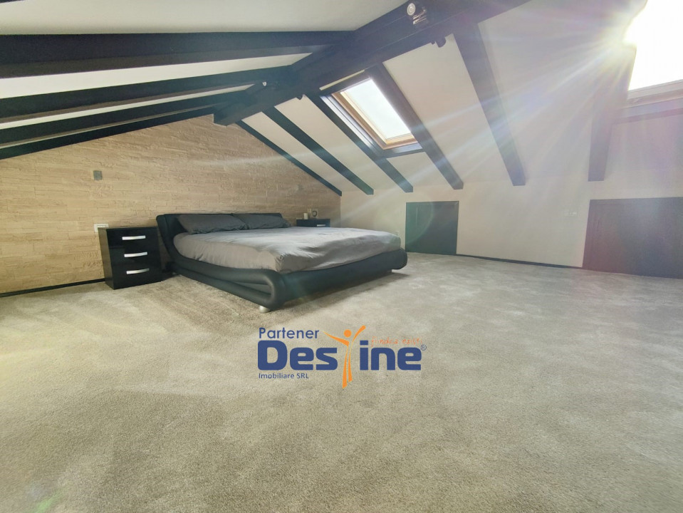 Casă tip TRIPLEX 4 CAMERE P+1+M 120 mp utili curte MOBILATĂ și UTILATĂ