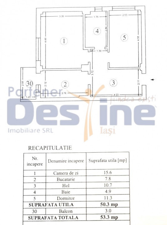 Apartament 2 camere, decomandat Panoramic Residence