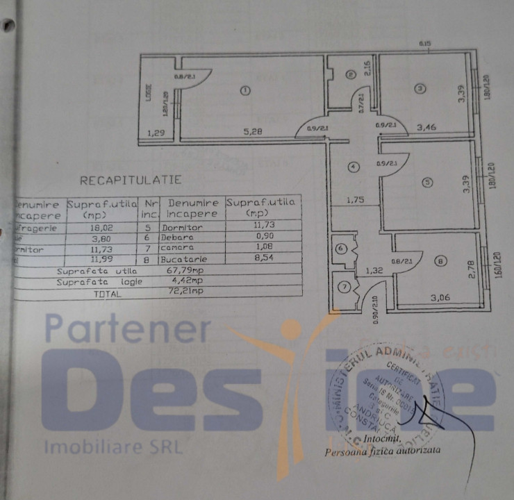 Apartament 3 camere Decomandat, 72 mp, Zona MIRCEA CEL BATRAN