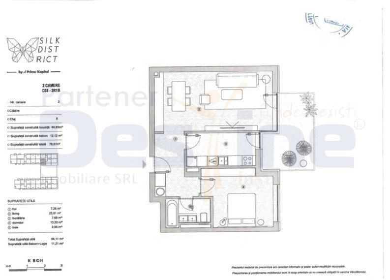 Apartament 2 camere 67 MP INTABULAT +cu LOC DE PARCARE - SILK DISTRICT