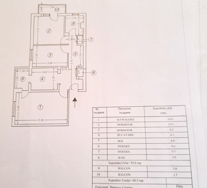 apartament 3 camere decomandat