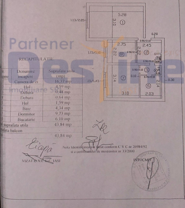 Apartament 2 camere, decomandat, zona ALEXANDRU CEL BUN 