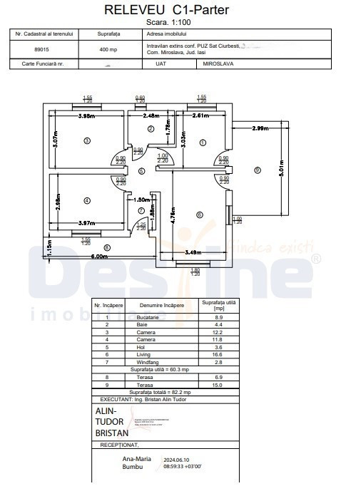 Casă individuală 3 camere decomandat 82 MP Utili 400MP Teren-Ciurbești